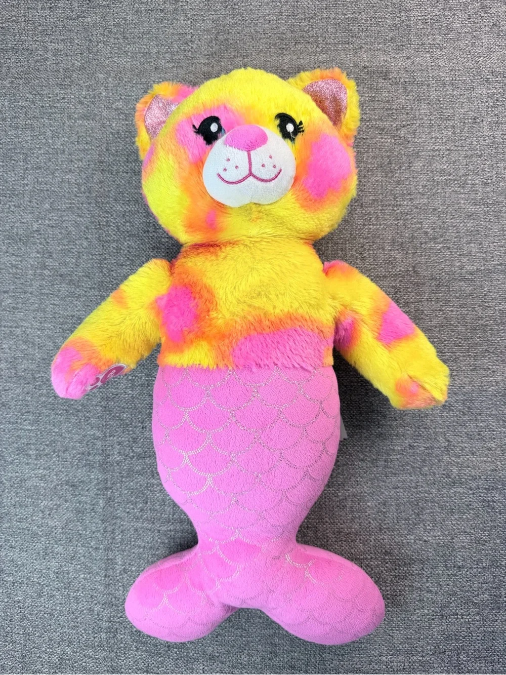 Build-A-Bear Yellow and Pink Mermaid Cat Plush Toy - Picture 1 of 7